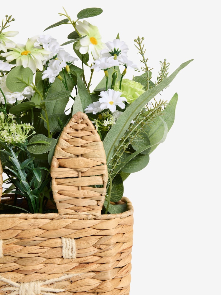 Natural Woven Bunny Basket Wreath - Image 3 of 6