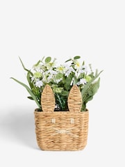 Natural Woven Bunny Basket Wreath - Image 5 of 6