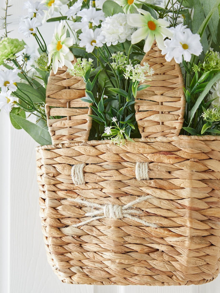 Natural Woven Bunny Basket Wreath - Image 6 of 6