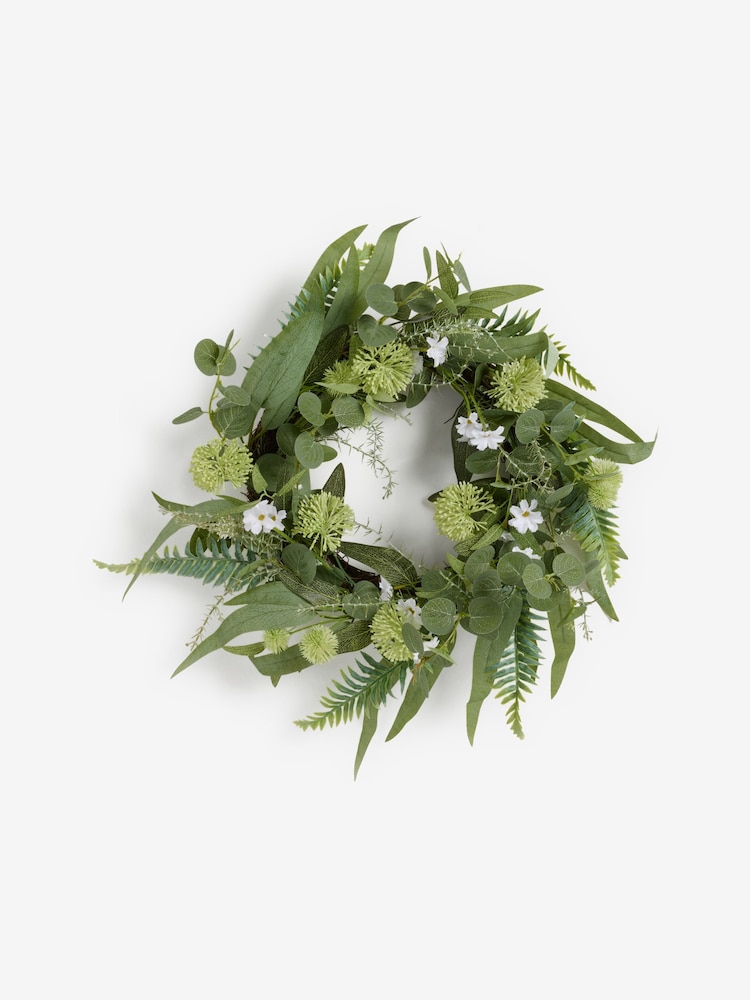 Green Spring Floral Daisy Wreath - Image 6 of 6