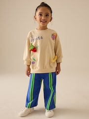 Cream Padded Fruits Long Sleeve Top and Wide Trousers Set (3mths-7yrs) - Image 1 of 9