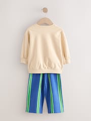 Cream Padded Fruits Long Sleeve Top and Wide Trousers Set (3mths-7yrs) - Image 5 of 9