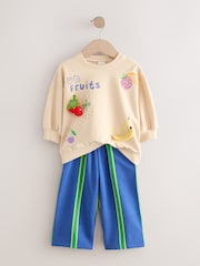 Cream Padded Fruits Long Sleeve Top and Wide Trousers Set (3mths-7yrs) - Image 6 of 9