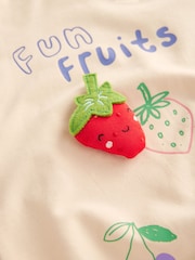 Cream Padded Fruits Long Sleeve Top and Wide Trousers Set (3mths-7yrs) - Image 8 of 9
