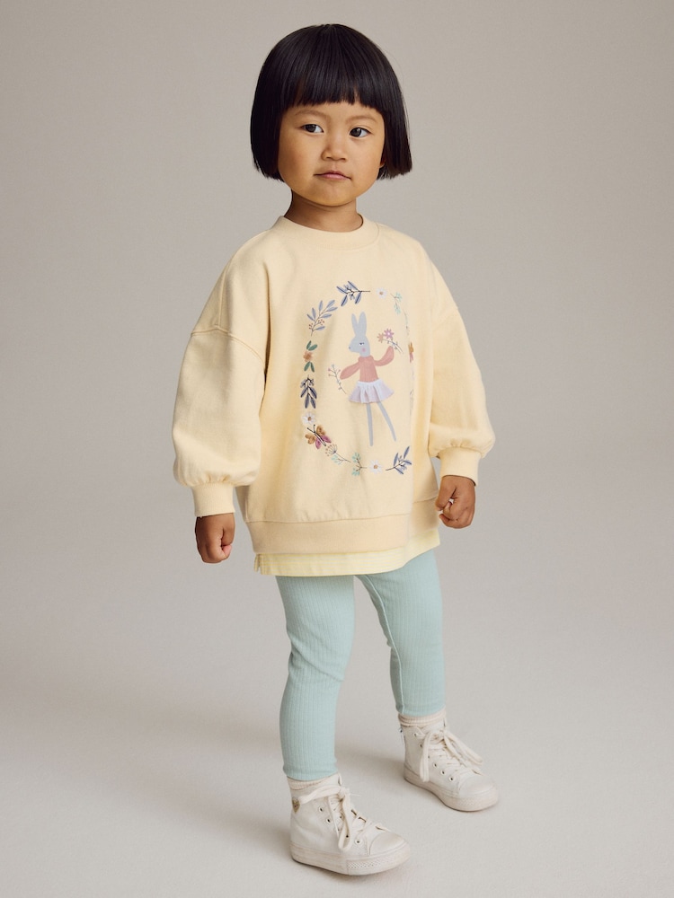 Yellow Bunny Long Sleeve Top and Leggings Set (3mths-7yrs) - Image 1 of 8