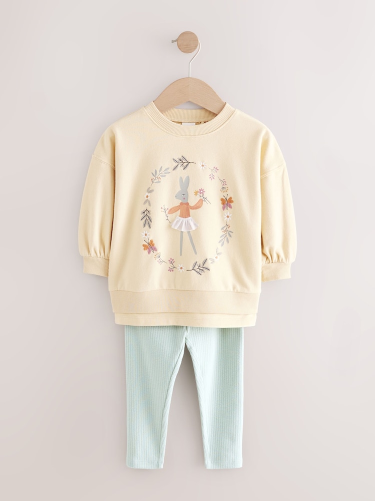 Yellow Bunny Long Sleeve Top and Leggings Set (3mths-7yrs) - Image 4 of 8