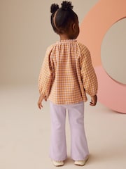 Pink Gingham Long Sleeve Top and Flare Leggings Set (3mths-7yrs) - Image 3 of 10