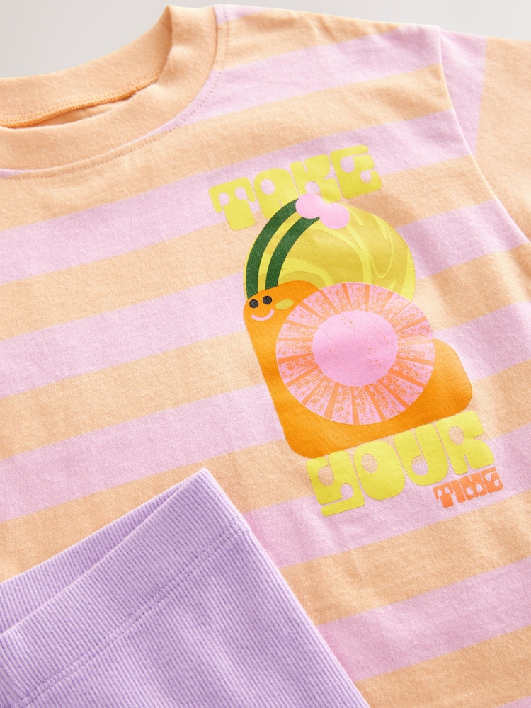 Pink Short Sleeve 100% Cotton T-Shirt and Leggings Set (3mths-7yrs) - Image 7 of 8