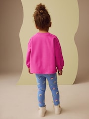 Pink Rainbow Applique Long Sleeve Top and Leggings Set (3mths-7yrs) - Image 3 of 9