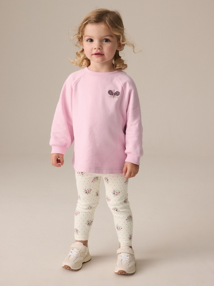 Rosa claro floral - Conjunto de top de manga larga y leggings (3 meses-7 años) - Imagen 1 de 8 Rosa claro floral - Conjunto de top de manga larga y leggings (3 meses-7 años) - Imagen 1 de 8