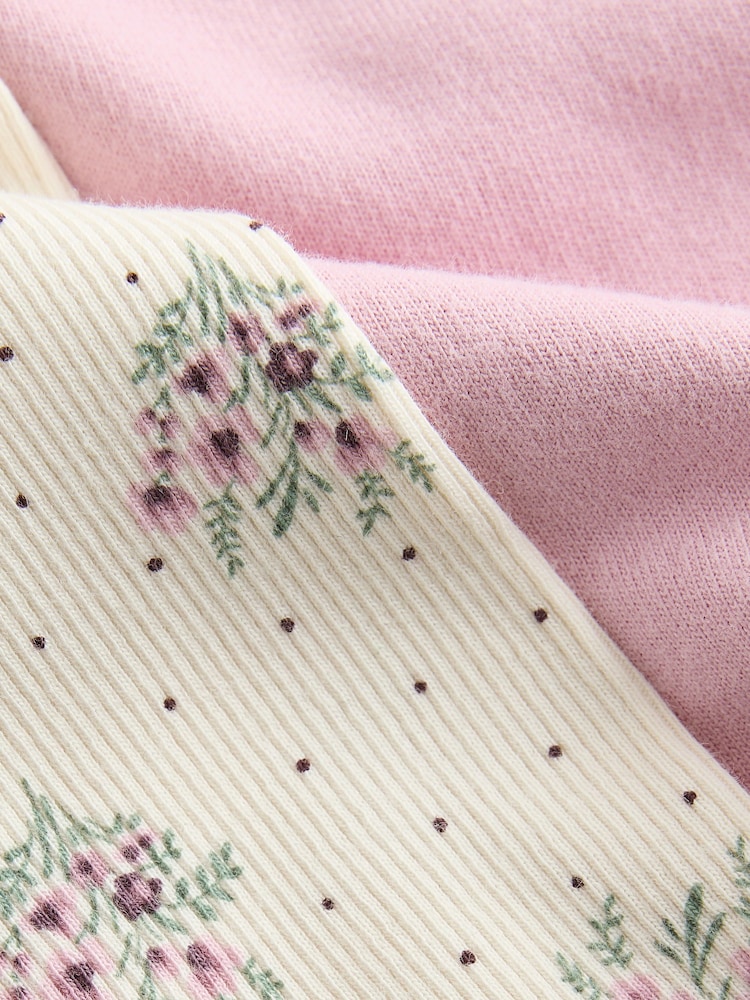 Rose pâle à fleurs - Ensemble haut manches longues et Leggings (3mois-7ans) - Image 7 of 8
