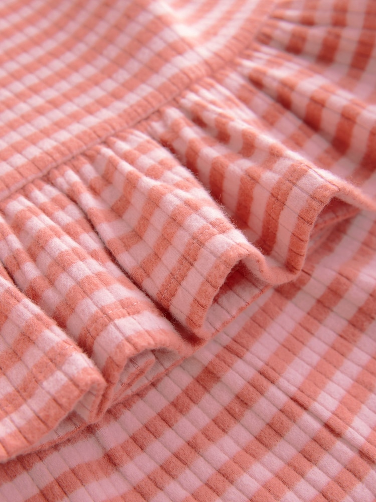 Pink Stripe Short Sleeve Ribbed Top and Shorts Set (3mths-7yrs) - Image 7 of 8