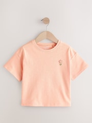 Orange Checkerboard 100% Cotton Short Sleeve T-Shirt and Playsuit Set (3mths-7yrs) - Image 7 of 9