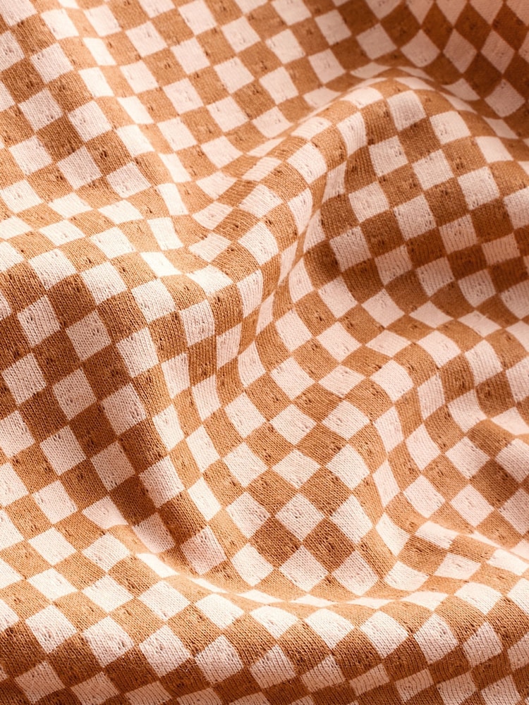 Naranja con cuadros de damas - Conjunto de mono corto y camiseta de algodón 100 % y manga corta (3 meses - 7 años) - Imagen 9 de 9 Naranja con cuadros de damas - Conjunto de mono corto y camiseta de algodón 100 % y manga corta (3 meses - 7 años) - Imagen 9 de 9