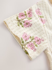 Pink/Cream Flower Short Sleeve Shirt and Trousers Set (3mths-7yrs) - Image 8 of 8