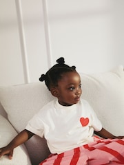 Red Heart Short Sleeve 100% Cotton T-Shirt and Wide Trousers Set (3mths-7yrs) - Image 3 of 7