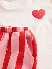 Red Heart Short Sleeve 100% Cotton T-Shirt and Wide Trousers Set (3mths-7yrs) - Image 6 of 7