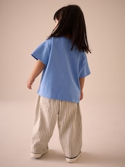 Blue Cat Character Short Sleeve 100% Cotton T-Shirt and Wide Trousers Set (3mths-7yrs) - Image 3 of 4