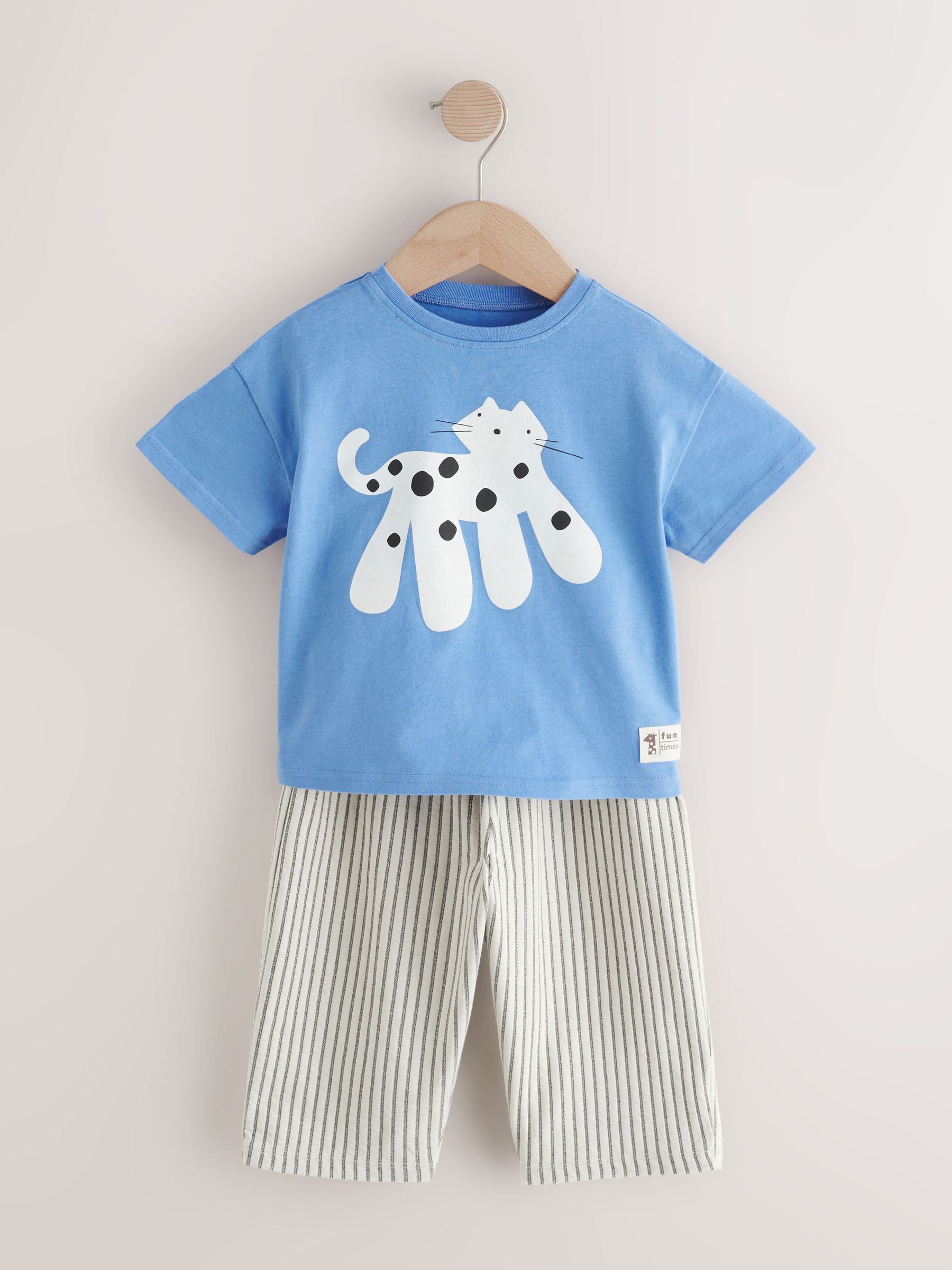 Next：日本 ブルー 猫 キャラクター - 半袖 コットン 100% Tシャツ