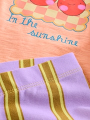 Coral Pink Cherry Short Sleeve T-Shirt and Cycle Shorts Set (3mths-7yrs) - Image 7 of 7