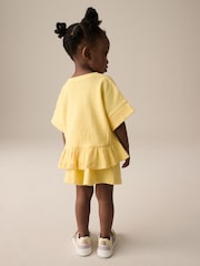 Yellow Short Sleeve Ribbed Top and Shorts Set (3mths-7yrs) - Image 3 of 9