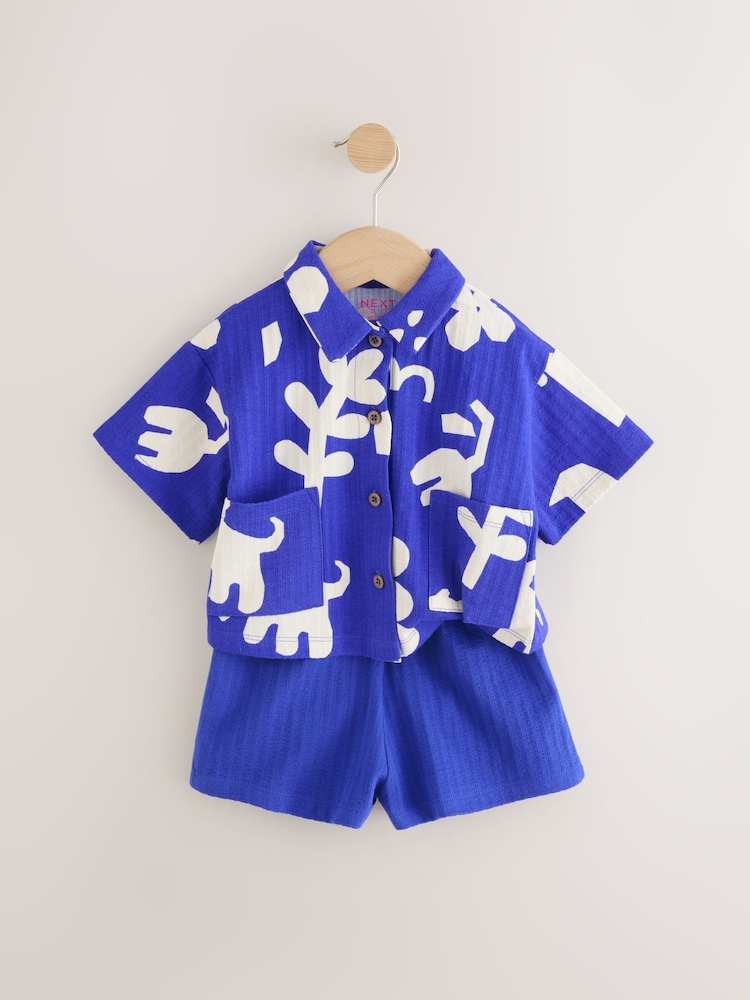 Blue Character 100% Cotton Short Sleve Shirt and Shorts Set (3mths-7yrs) - Image 7 of 11