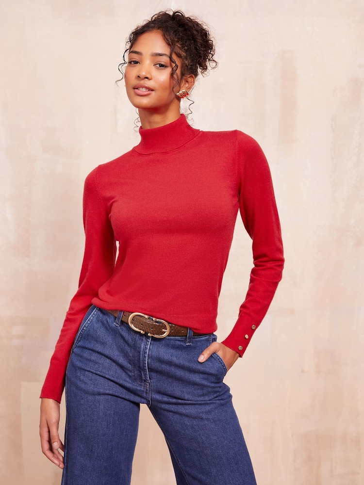 Friends Like These Red Roll Neck Jumper - Image 1 of 4