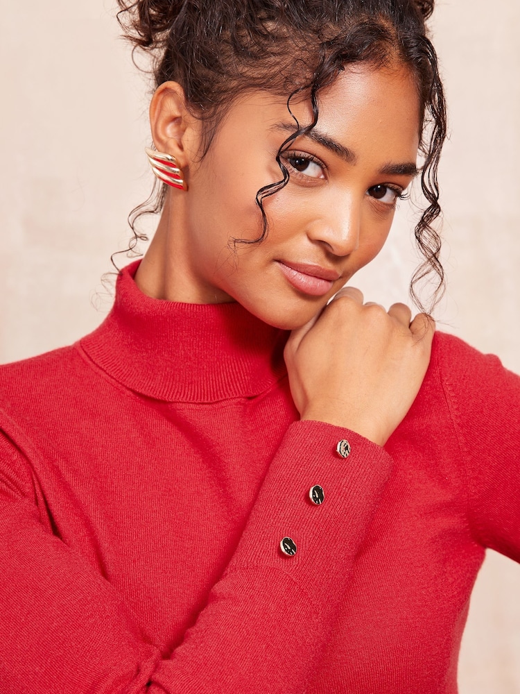 Friends Like These Red Roll Neck Jumper - Image 2 of 4