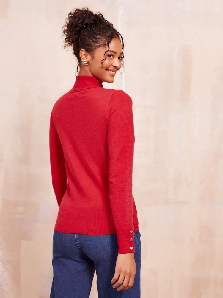 Friends Like These Red Roll Neck Jumper - Image 4 of 4