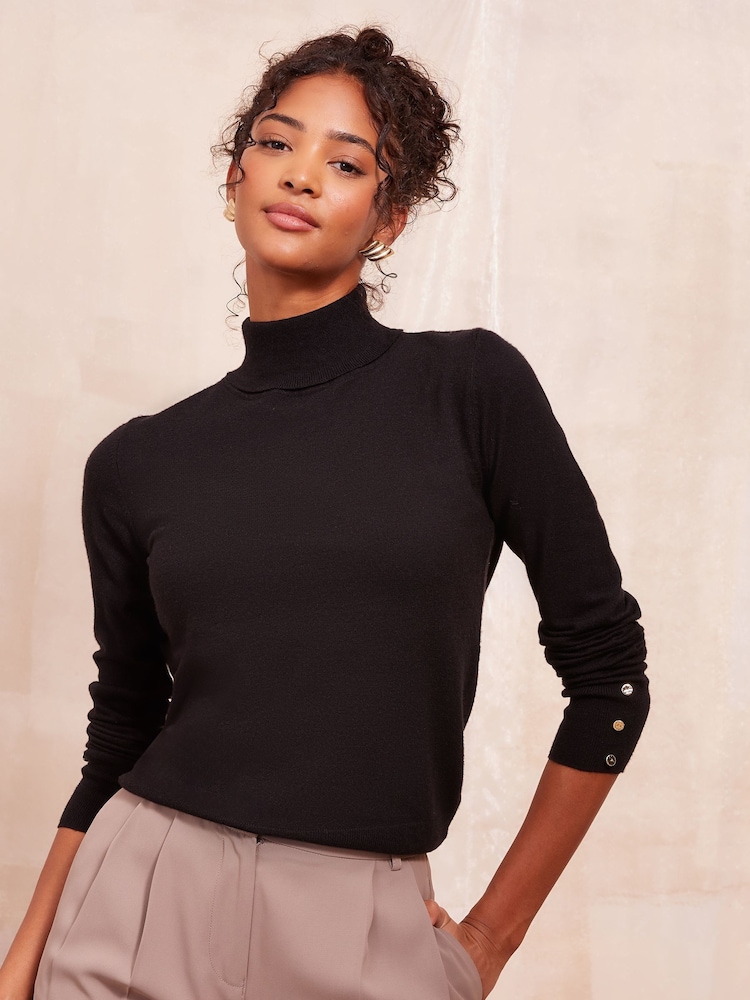 Friends Like These Black Roll Neck Jumper - Image 2 of 4