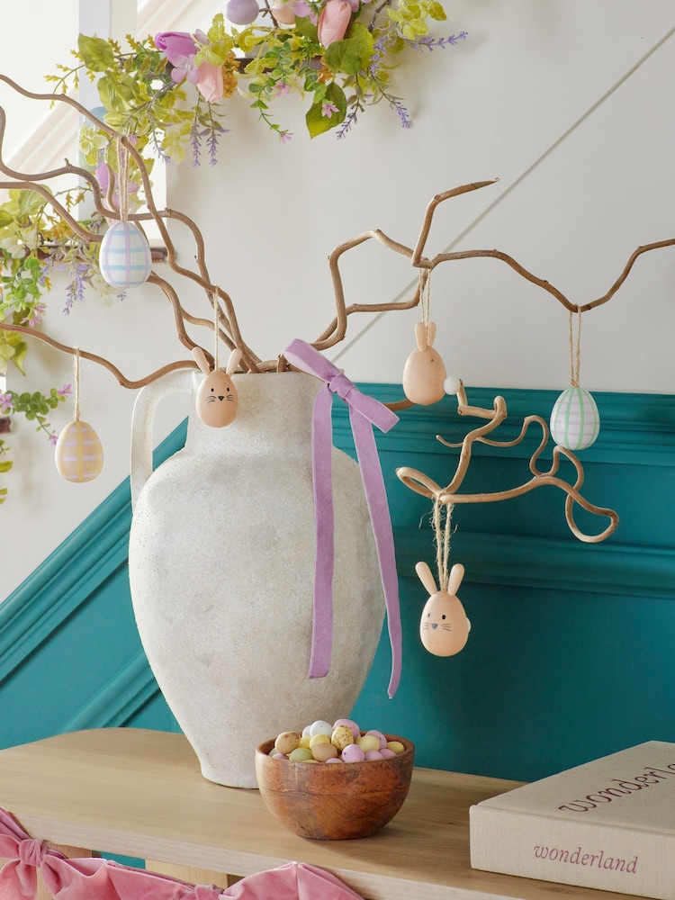 Set of 6 Multi Easter Egg And Bunny Hanging Decorations - Image 1 of 4