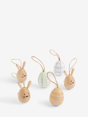 Set of 6 Multi Easter Egg And Bunny Hanging Decorations - Image 3 of 4