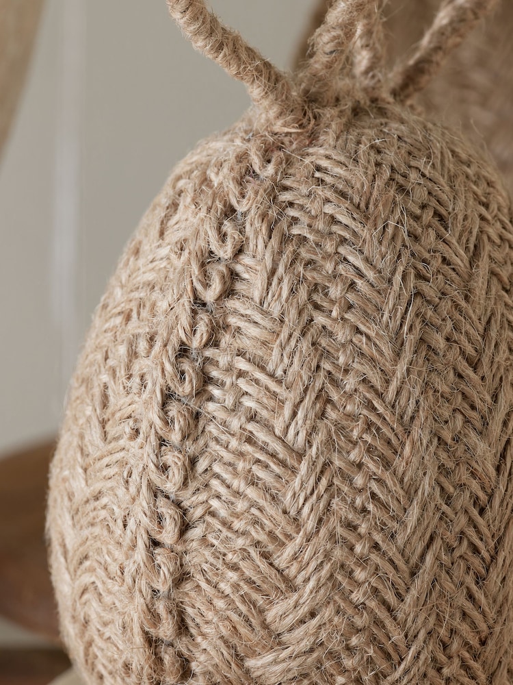 Set of 2 Natural Woven Easter Egg Ornaments with Rabbit Ears - Image 2 of 6