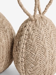 Set of 2 Natural Woven Easter Egg Ornaments with Rabbit Ears - Image 6 of 6