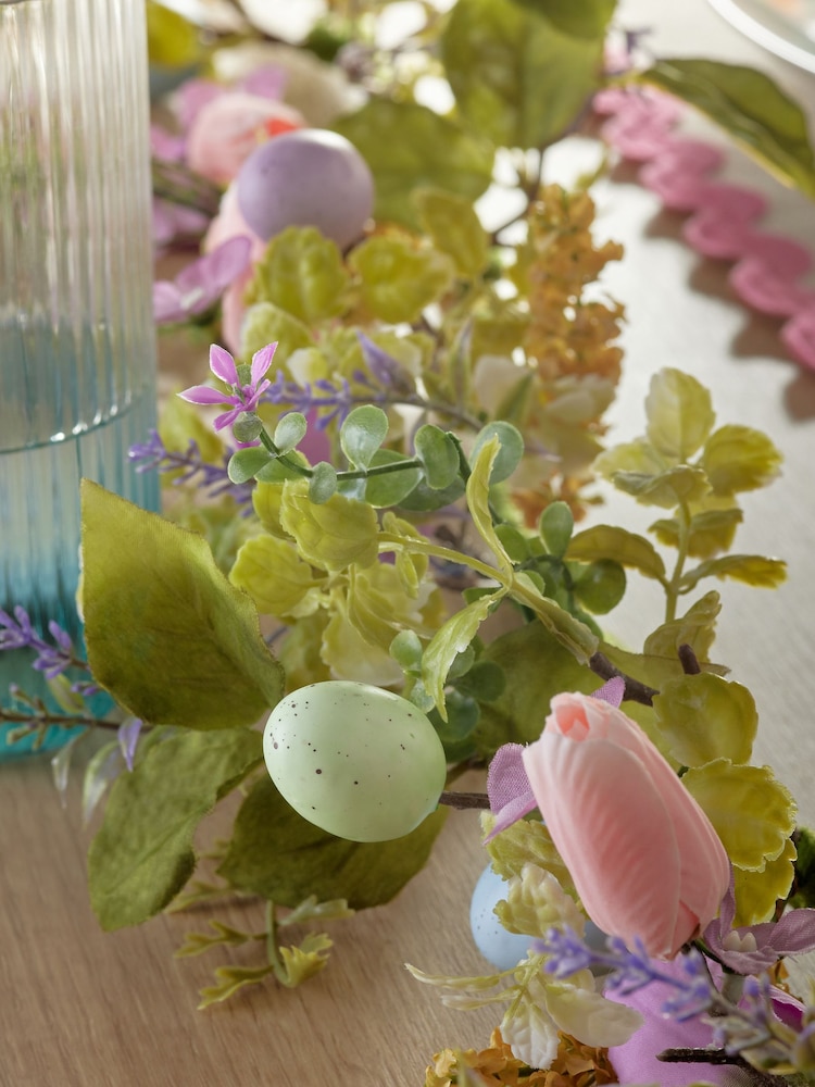 Multi Pastel Easter Egg Spring Floral Garland - Image 4 of 5