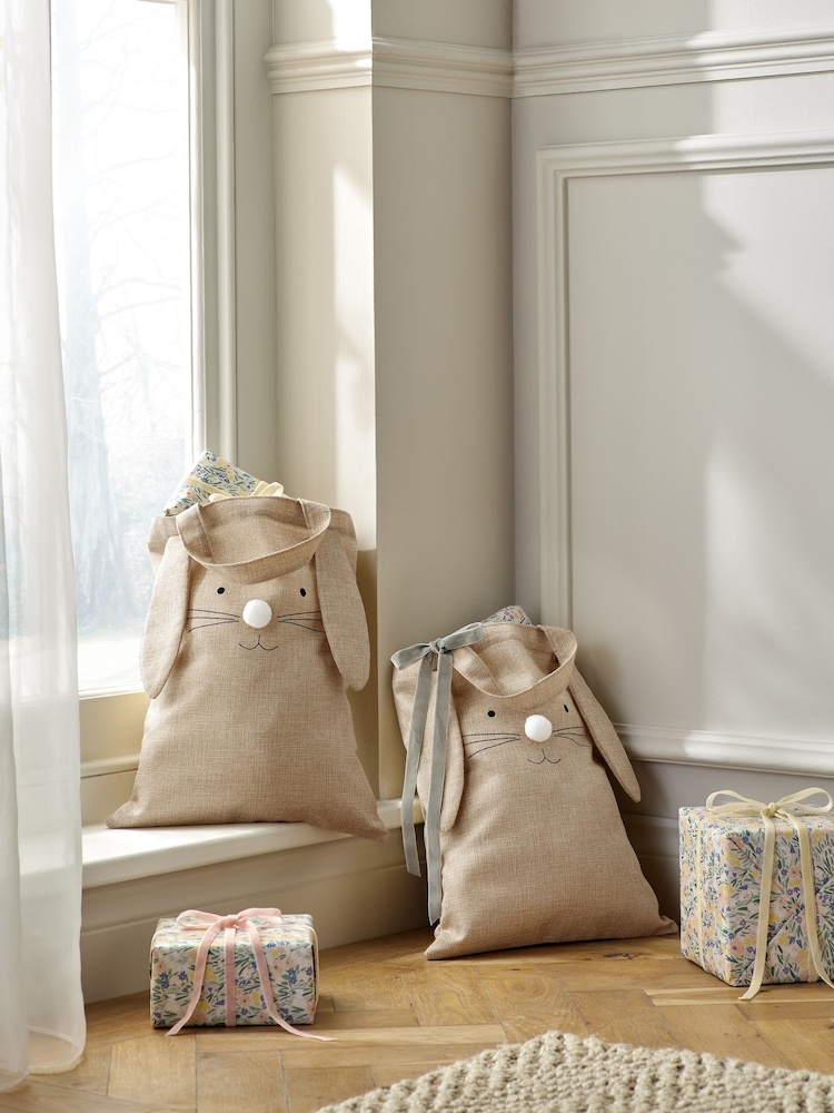 Natural Easter Rabbit Bags 2 Pack - Image 1 of 7