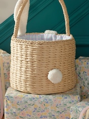 Natural Easter Rabbit Woven Basket - Image 2 of 4