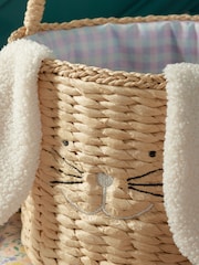 Natural Easter Rabbit Woven Basket - Image 3 of 4