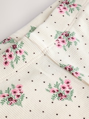 Cream Ditsy Floral Rib Leggings (3mths-7yrs) - Image 6 of 6