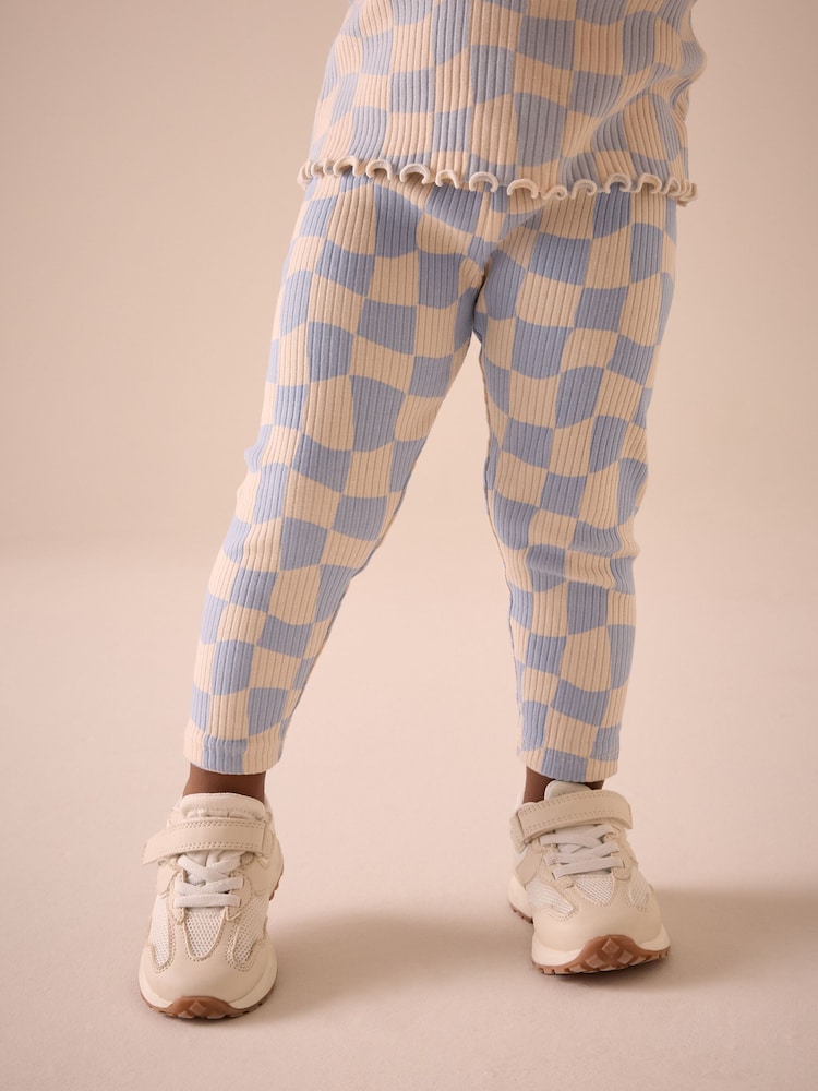 Blue Rib Leggings (3mths-7yrs) - Image 1 of 7