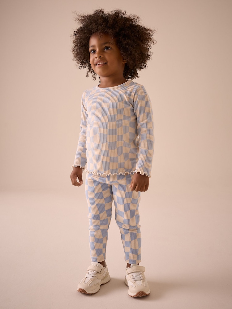 Blue Rib Leggings (3mths-7yrs) - Image 2 of 7