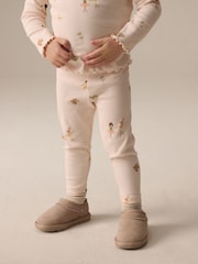Rose motif fée - Leggings côtelé (3mois-7ans) - Image 1 de 8