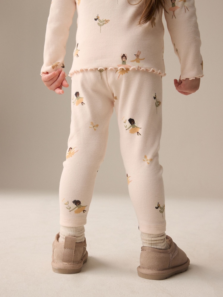 Rose motif fée - Leggings côtelé (3mois-7ans) - Image 3 of 8