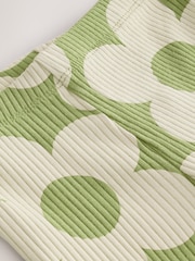 Green Flower Girls Ribbed Flare Leggings (3mths-7yrs) - Image 6 of 7