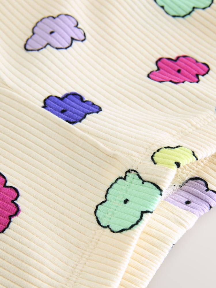 Rainbow Flower Ribbed Wide Leg Trousers Leggings (3mths-7yrs) - Image 7 of 7