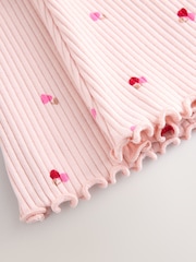 Pink Cherry Hearts Rib Flare Leggings (3mths-7yrs) - Image 2 of 9