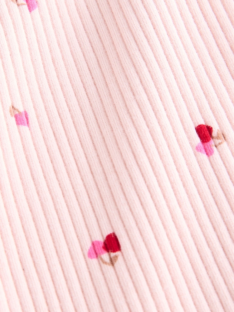 Pink Cherry Hearts Rib Flare Leggings (3mths-7yrs) - Image 9 of 9