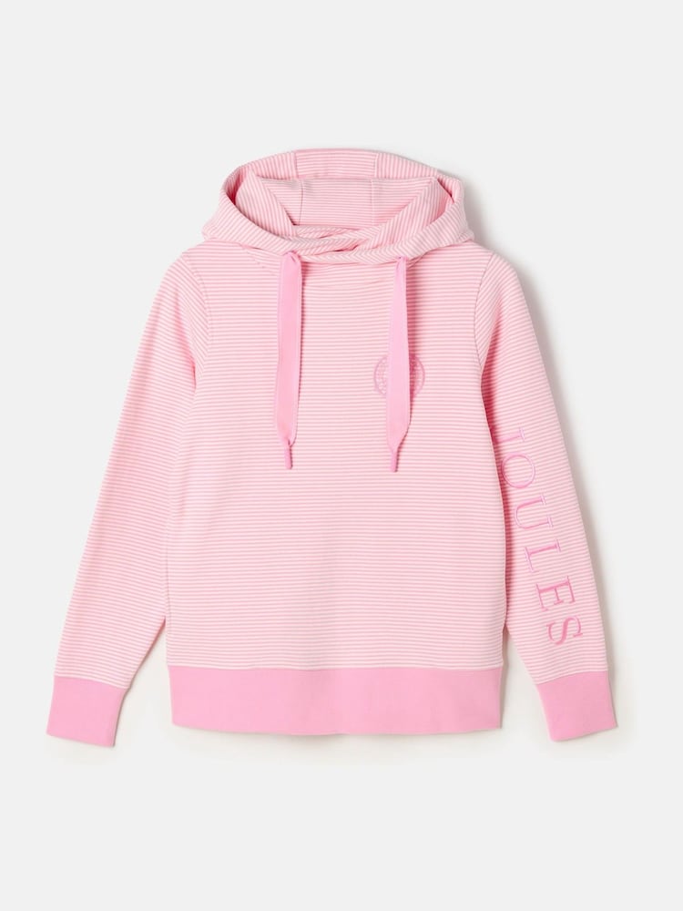 Joules Rushton Pink Cotton Cowl Neck Hoodie - Image 6 of 6