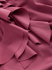 Rose Pink Waterfall Frill Plunge Tummy Control Swimsuit - Image 6 of 7