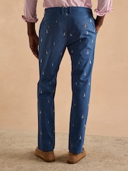 Joules Classic Fit Blue/Ecru Chino Trousers - Image 3 of 9